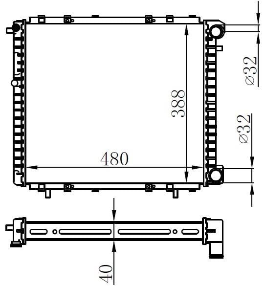 RADYATÖR BRAZİNG R19 1.9D-1.7D MEK 480x395x40