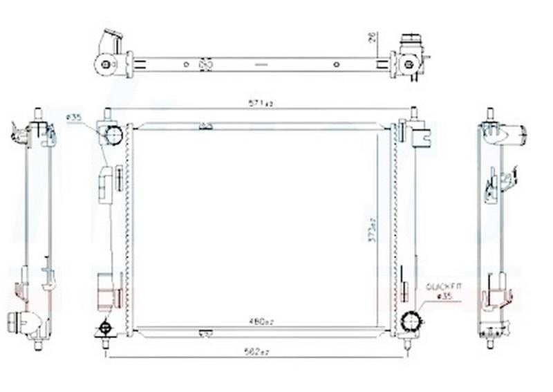 RADYATÖR BRAZİNG Rio IV 1.4 crdi 2016> 480x373x26 MT