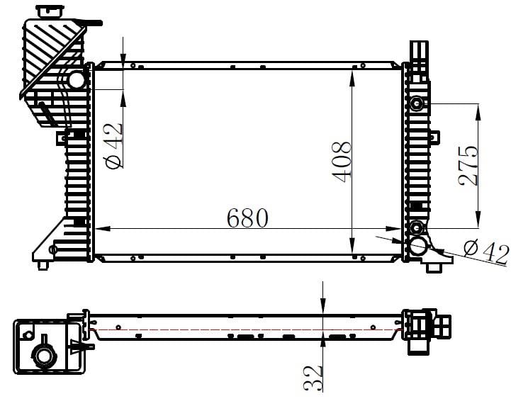 RADYATÖR BRAZİNG SPRINTER 208-12-14-308-10-12-14-408-10-12-14 D 95-00 MEK AC 680x408x32
