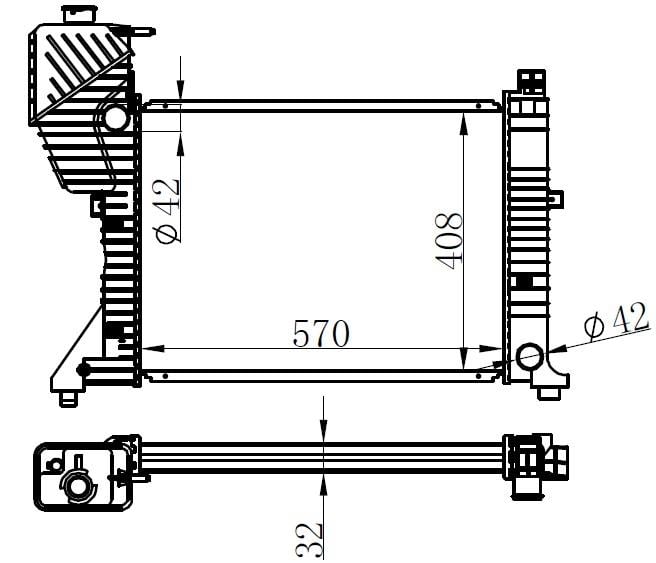 RADYATÖR BRAZİNG SPRINTER 95> KLİMASIZ MEK 570x408x40