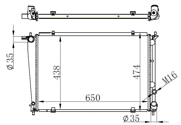 RADYATÖR BRAZİNG STAREX 00-04 2.5TD AC KLİMASIZ MEK 650x438x26