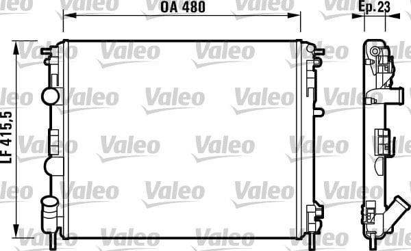 RADYATÖR CLIO II-KNG -LOGAN-SOLENZA-1.5DCİ-1.4-1.6 16V-1.9DTI AC MEK 480x414.5x34