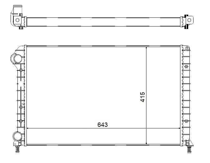 RADYATÖR DOBLO 01> 1.9D-1.6 16V MEK KLİMASIZ 647x416x34 ALÜMİNYUM