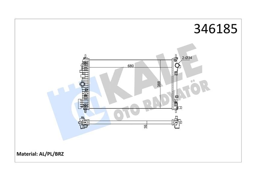 RADYATÖR INSIGNIA 680x398x26 AL/PL/BRZ