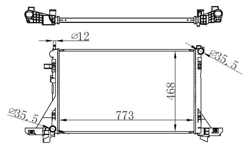 RADYATÖR MASTER III-MOVANO B 2.3DCI-CDTI 10 > KLİMALI 773x469x26 mm