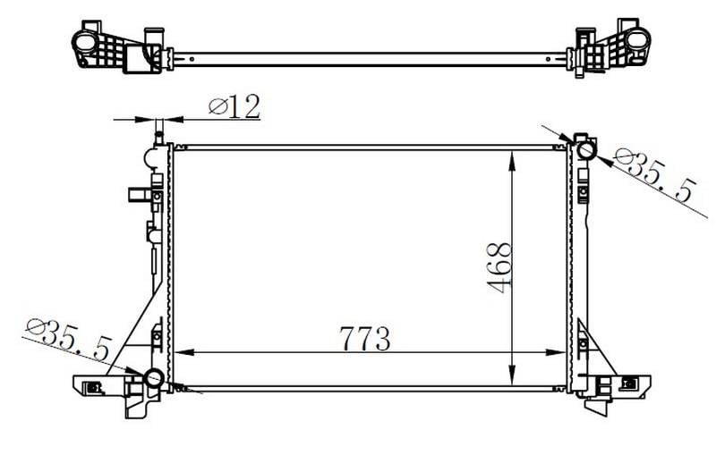 RADYATÖR MASTER III-MOVANO B 2.3DCI-CDTI 10 > KLİMALI 773x469x26 mm