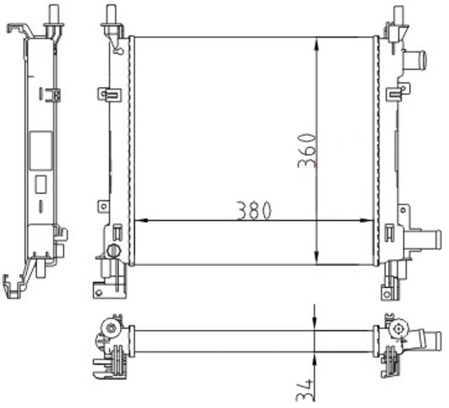RADYATOR MECHANİCAL MT 380 360 34 KA 1.3İ 96 62083A