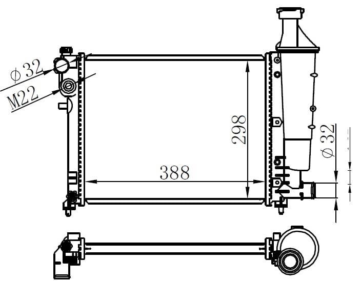 RADYATOR MECHANİCAL MT 392X322X23 106-1.0/1.1İ/1.4İ/1.6İ 96- 61358