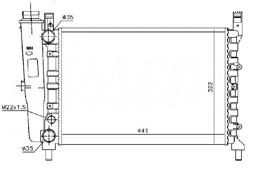 RADYATOR MECHANİCAL MT 440X322X34 UNO 70