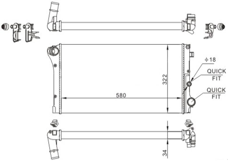 RADYATOR MECHANİCAL MT 580 322 34 PANDA 1.3 MJTD 03 617847