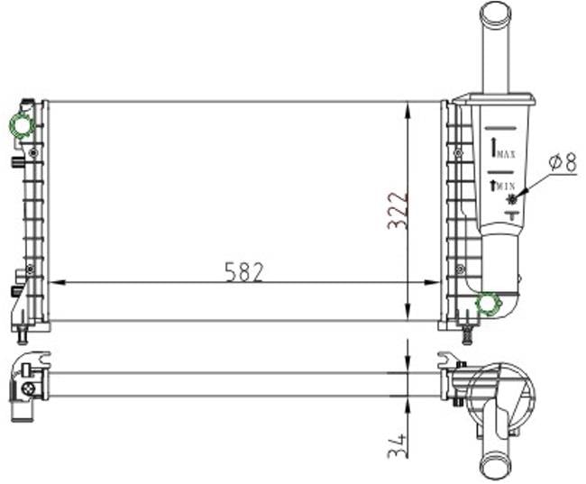 RADYATOR MECHANİCAL MT 582 322 34 PUNTO II 1.4İ 99 61923