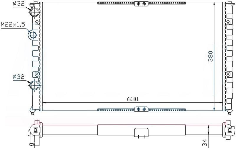 RADYATOR MECHANİCAL MT 630X377X34 INCA 95 / CADDY II 1.9 SDİ 95 65290