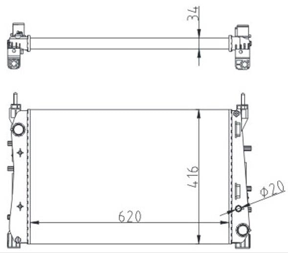 RADYATÖR MEK. LINEA 1.3 JTD AC KLİMASIZ MEK 620x416x34