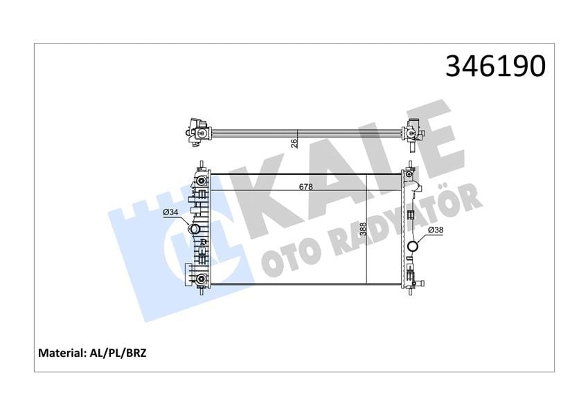 RADYATÖR OPEL INSIGNIA 2.0 CDTİ 08 > OTOM.ŞANZ. KLİMALI AL/PL/BRZ