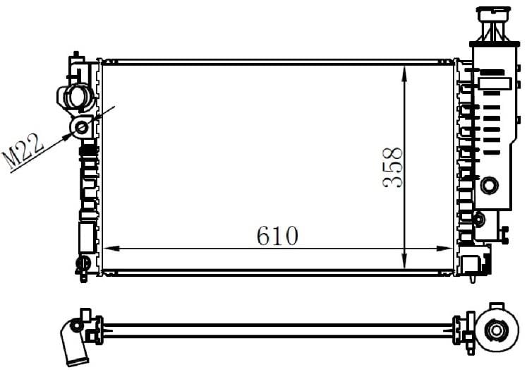 RADYATÖR P405 II 1.8-1.9-2.0 87-95 XU52C AC MEK 610x378x23