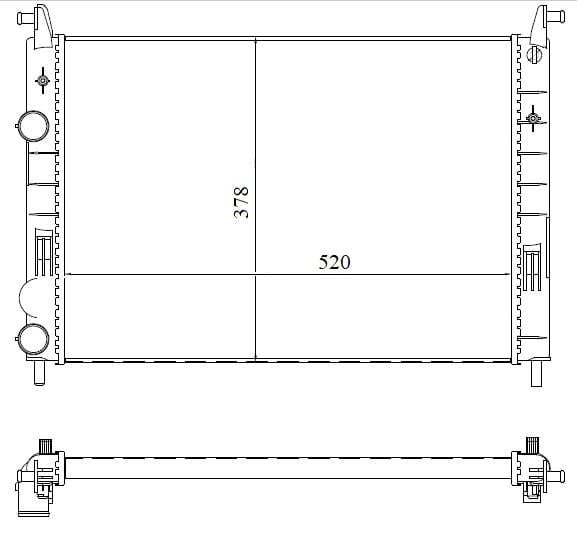 RADYATÖR PALIO 1.2-ALBEA 1.6 AC KLİMASIZ MEK 530x379x22 ALÜMİNYUM