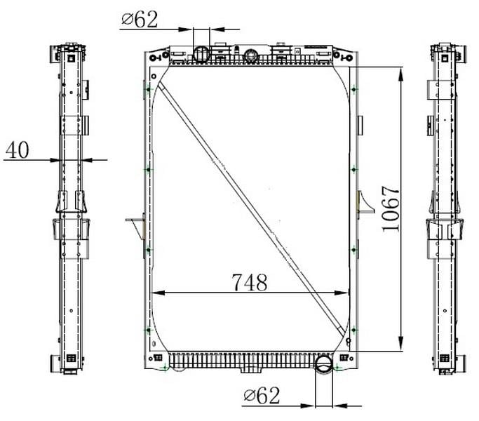 RADYATOR TRUCK BRAZİNG MT 1067X748X48 XF105 05 614470