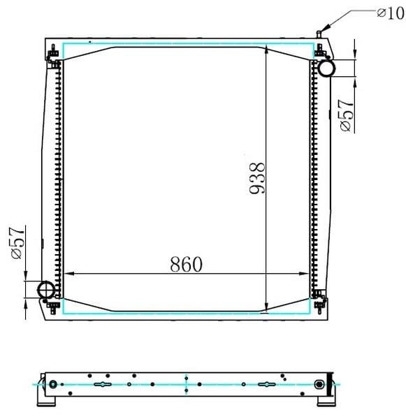 RADYATOR TRUCK BRAZİNG MT 860X938X48 R 114 95-04 64069A