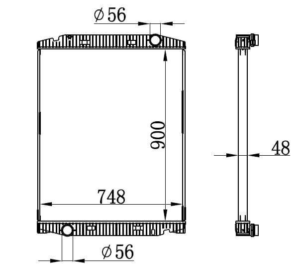 RADYATOR TRUCK BRAZİNG MT 900X748X48 STRALİS 02- 63331A