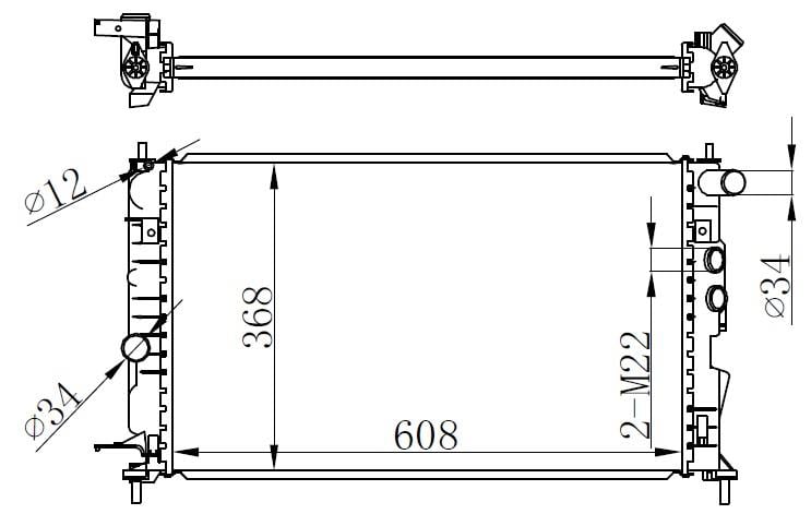 RADYATÖR VECTRA B AC KLİMASIZ MEK BRAZİNG 608x358x26
