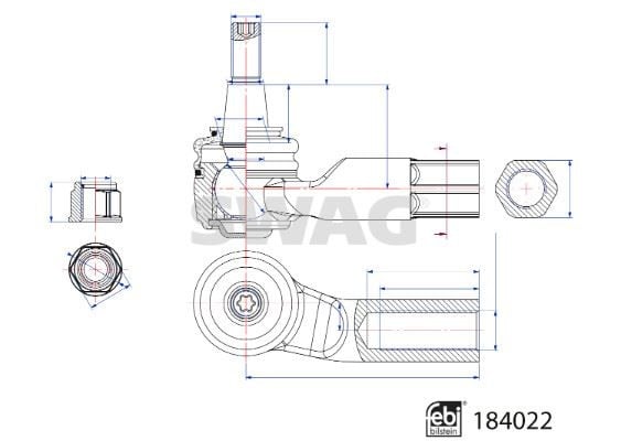 ROT BAŞI EMNİYET SOMUNLU AUDI FEBI 184022