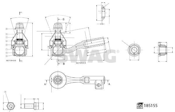 ROT BAŞI EMNİYET SOMUNU VE VİDA İLE BMW FEBI 185155
