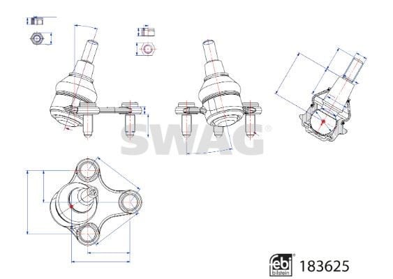 ROTİL ALT SOL FORD CONNECT 22> VW CADDY 22> FEBI 183625 FEBI 183625