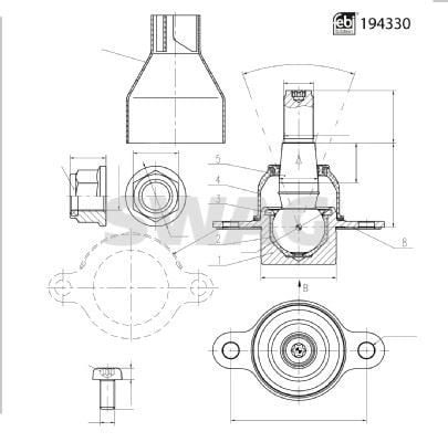 ROTİL TRANSİT V 14 4X4 TRANSİT V 14 FWD TRANSİT V 14 RWD TRANSİT V CUSTOM 12 FWD FEBI 194330
