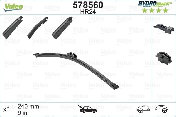 SILECEK SUPURGESI ARKA 240mm MERCEDES A-CLASS W176 12>18