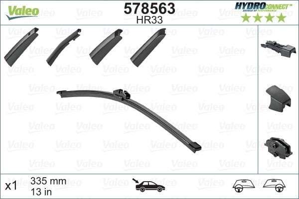 SİLECEK SÜPÜRGESİ ARKA 34cm X1 MUZ TİPİ HydroConnect ÇOKLU BAĞLANTILI ÜNİVERSAL HR34