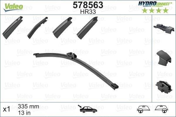 SİLECEK SÜPÜRGESİ ARKA 34cm X1 MUZ TİPİ HydroConnect ÇOKLU BAĞLANTILI ÜNİVERSAL HR34