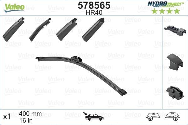 SİLECEK SÜPÜRGESİ ARKA 40cm X1 MUZ TİPİ HydroConnect ÇOKLU BAĞLANTILI ÜNİVERSAL HR40