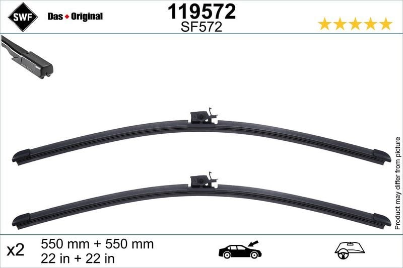 SILECEK SUPURGESI TAKIMI 550mm / 550mm MERCEDES W246 W205 S205 C205 A205 N293 X253 C253 SWF