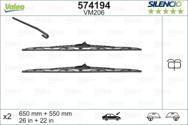 SILECEK SUPURGESI TAKIMI 650mm / 550mm MERCEDES VITO W638 97>03