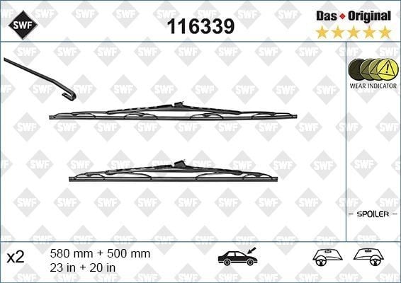 SİLECEK SWF 58 50cm SPOİLERLİ BMW E46 00/05 116139 116611