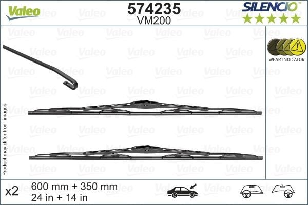 SİLENCİO VM200 X2 600 350 MM OPEL KARL VAUXHALL VIVA 06.2015 > SİLENCİO SİLECEK LASTİĞİ BİNEK