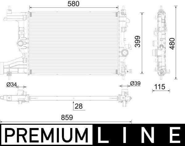 SU RADYATÖRÜ ASTRA J 2010 > 2020 MANUEL 580x398x26 1.4-1.6 A14NEL-NET-B14NEL-NET-D14NEL-A16NET PREMIUM LINE