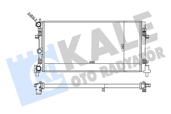 SU RADYATÖRÜ AUDI A1 10 >SEAT IBIZA IV-TOLEDO IV 08 >SKODA FABIA II-RAPID-ROOMSTER 06 >VW POLO 09 > 1.2 1.6 1.9TDI 1.2 1.4TSI 1.2TFSI MT MEKANİK 649x342x23 6R0121253N-6RF121253