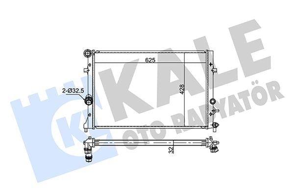 SU RADYATÖRÜ AUDI A3-SKODA OCATAVIA II-YETİ-VW CADDY III-GOLF VI-BEETLE-JETTA IV-TOURAN 1.2TSI 09 > MT BRAZING 625x452x32