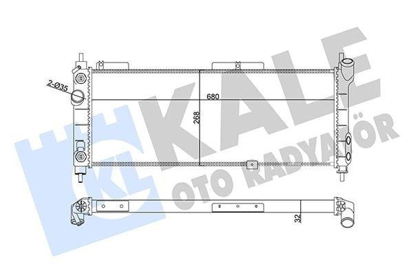 SU RADYATÖRÜ OPEL CORSA B-COMBO-TIGRA 1.2I 1.4I 1.6I 16V 93 > AT AC MEKANİK 680x268x32