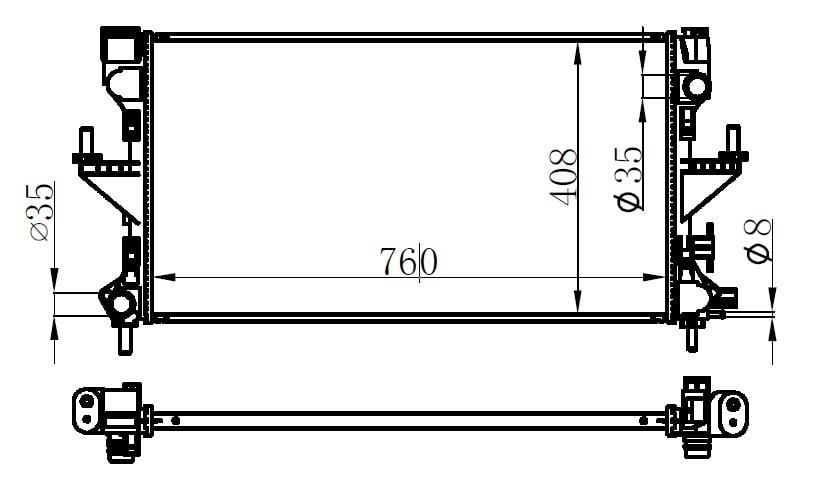 SU RADYATÖRÜ PEUGEOT BOxER-CITROEN JUMPER 2.2 3.0HDI 06 >FIAT DUCATO 2.3D MTJ 11 > MT MEKANİK 781x416x24 1616950280-1382424080-1617023380-1618094280
