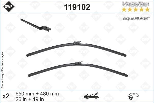 SWF AQUABLADE FLAT BLADE X2 650 480 MM VOLVO XC60 17 >SWF MUZ TİPİ SİLECEK BİNEK