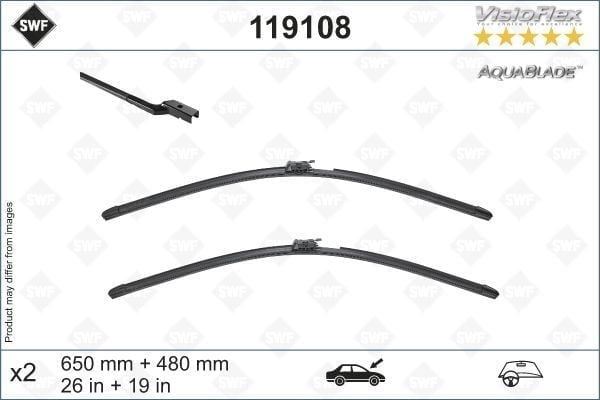 SWF AquaBlade Flat Blade X2 650 480 mm VOLVO XC60 II 09/17> ISITMA ÖZELLİKLİ