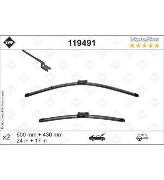 SWF VisioFlex Flat Blade X2 600 430 mm PEUGEOT RIFTER 18>BERLINGO 18>COMBO MPV 18>