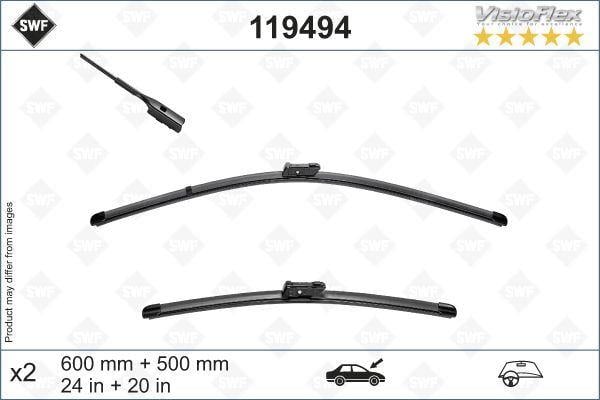 SWF VİSİOFLEX FLAT BLADE X2 600 500 MM VOLVO XC40 03.2018> SWF MUZ TİPİ SİLECEK BİNEK