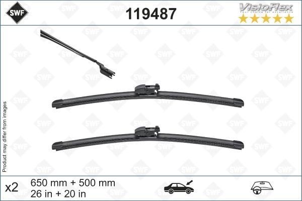 SWF VisioFlex Flat Blade X2 650 500 mm BMW X3 07/17> -X4 04/18> ; JAGUAR EPACE 09/17>