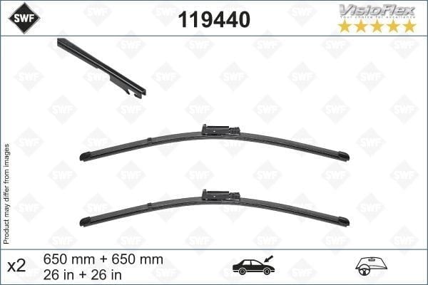 SWF VisioFlex Flat Blade X2 650 650 mm SEAT ALTEA