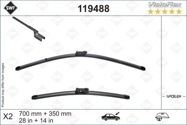 SWF VisioFlex Flat Blade X2 700 350 mm FORD FIESTA VII 04/17>