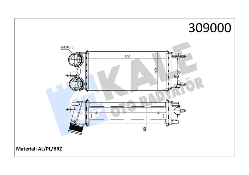 TURBO INTERCOLL RADYATORU TRANSIT COURIER FIESTA VI 08> B MAX ECOSPORT 13> 1.5TDCI 1.6TDCI