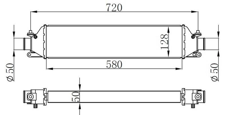 TURBO RADYATÖRÜ INTERCOOLER 583x133x50 A/M LINEA 1.4 07>